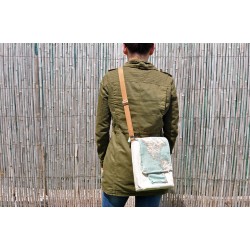 bolso pequeño mapa azul